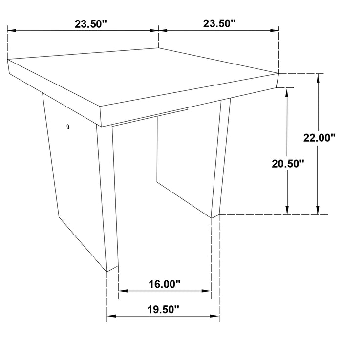 Decker Square Occasional Side End Table Black