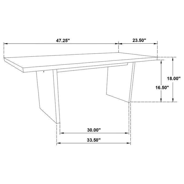 Decker 47-Inch Rectangular Cocktail Coffee Table Walnut