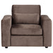Amador Chenille Upholstered Track Arm Accent Chair Chocolate