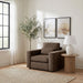 Amador Chenille Upholstered Track Arm Accent Chair Chocolate