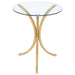 Eloise Round Glass Top Curved Metal Side Table Gold