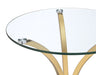 Eloise Round Glass Top Curved Metal Side Table Gold