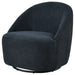 Leon Chenille Upholstered Swivel Accent Chair Black