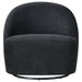 Leon Chenille Upholstered Swivel Accent Chair Black
