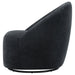 Leon Chenille Upholstered Swivel Accent Chair Black