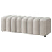 Summer Chenille Upholstered Channel Accent Bench Beige
