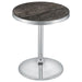 Cazen Round Faux Marble Top Pedestal Side Table Grey