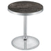 Cazen Round Faux Marble Top Pedestal Side Table Grey