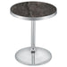 Cazen Round Faux Marble Top Pedestal Side Table Grey