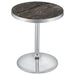 Cazen Round Faux Marble Top Pedestal Side Table Grey