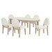 Lucaire 7-piece 84-inch Dining Set with Curved Chairs Honed Cream