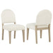 Lucaire Curved High Back Upholstered Dining Chair Cream (Set of 2)