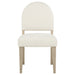 Lucaire Curved High Back Upholstered Dining Chair Cream (Set of 2)