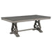 Cresswell 104-inch Double Pedestal Extension Dining Table Weathered Taupe