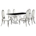 Antoine 7-piece Rectangular Glass Top Dining Set Chrome