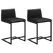 Vardon Genuine Leather Counter Height Chair Black (Set of 2)