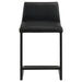 Vardon Genuine Leather Counter Height Chair Black (Set of 2)