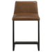 Vardon Genuine Leather Counter Height Chair Dark Brown (Set of 2)