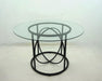 Levy 48-inch Round Glass Top Dining Table Matte Black