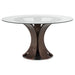 Naser 48-inch Round Glass Top Dining Table Dark Walnut