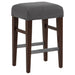 Naser Upholstered Counter Stool Grey and Dark Walnut (Set of 2)