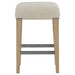 Naser Upholstered Counter Stool Beige and Light Oak (Set of 2)