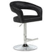 Travia Leatherette Upholstered Adjustable Bar Stool Black