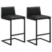 Vardon Genuine Leather Bar Stool Black (Set of 2)