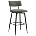Levine Fabric Upholstered Swivel Bar Chair Grey (Set of 2)