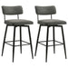 Levine Fabric Upholstered Swivel Bar Chair Grey (Set of 2)