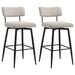 Levine Fabric Upholstered Swivel Bar Chair Cream (Set of 2)