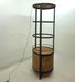 Ritter Round LED Bar Wine Storage Cabinet Rustic Oak