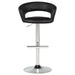 Travia Adjustable Leatherette Swivel Bar Stool Black and Chrome