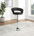 Travia Adjustable Leatherette Swivel Bar Stool Black and Chrome