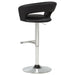 Travia Adjustable Leatherette Swivel Bar Stool Black and Chrome