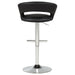 Travia Adjustable Leatherette Swivel Bar Stool Black and Chrome