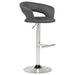 Travia Adjustable Leatherette Swivel Bar Stool Grey and Chrome