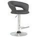 Travia Adjustable Leatherette Swivel Bar Stool Grey and Chrome