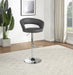 Travia Adjustable Leatherette Swivel Bar Stool Grey and Chrome