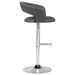 Travia Adjustable Leatherette Swivel Bar Stool Grey and Chrome