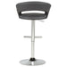 Travia Adjustable Leatherette Swivel Bar Stool Grey and Chrome