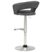 Travia Adjustable Leatherette Swivel Bar Stool Grey and Chrome