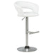 Travia Adjustable Leatherette Swivel Bar Stool White and Chrome