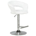 Travia Adjustable Leatherette Swivel Bar Stool White and Chrome