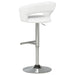 Travia Adjustable Leatherette Swivel Bar Stool White and Chrome