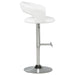 Travia Adjustable Leatherette Swivel Bar Stool White and Chrome