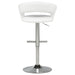 Travia Adjustable Leatherette Swivel Bar Stool White and Chrome