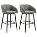 Rainer Fabric Upholstered Swivel Bar Chair Charcoal (Set of 2)