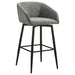 Rainer Fabric Upholstered Swivel Bar Chair Charcoal (Set of 2)
