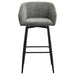 Rainer Fabric Upholstered Swivel Bar Chair Charcoal (Set of 2)
